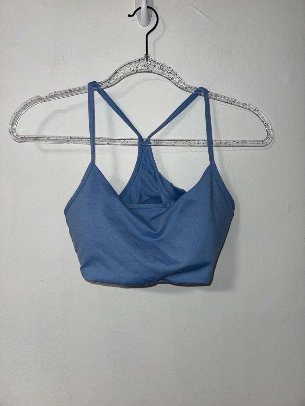 Nulu Light Support Scoop-Neck Bra Crop Top Blue